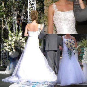 Maggie Sottero Haute Couture Imperial Gown Off Shoulder Wedding Dress Size 0